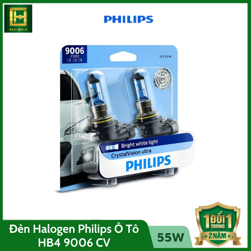 Đèn xe hơi/ xe ô tô Halogen Philips CRYSTAL VISION HB4 9006 CV 12V 55W